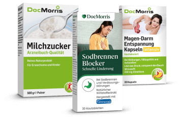 DocMorris Milchzucker, DocMorris Sodbrennen Blocker, DocMorris Magen-Darm Entspannung intensiv
