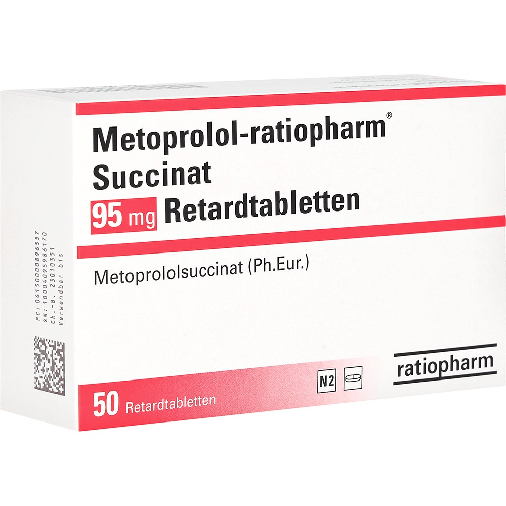Metoprolol-ratiopharm Succinat 95 mg Ret, 50 St.