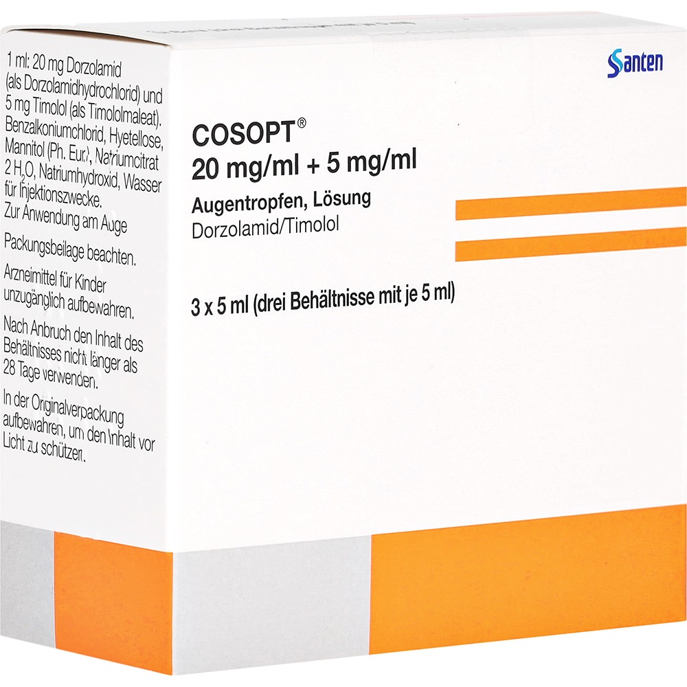 Cosopt 20 Mg/ml + 5 mg/ml Augentropfen, 3 x 5 ml