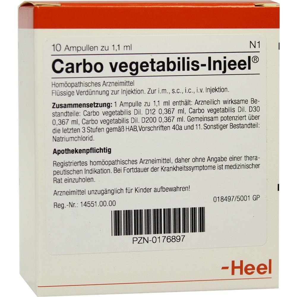 Carbo Vegetabilis Injeel Ampullen, 10 St.