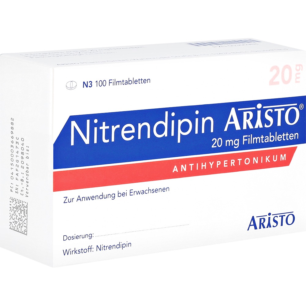 Nitrendipin Aristo 20 mg Filmtabletten, 100 St.