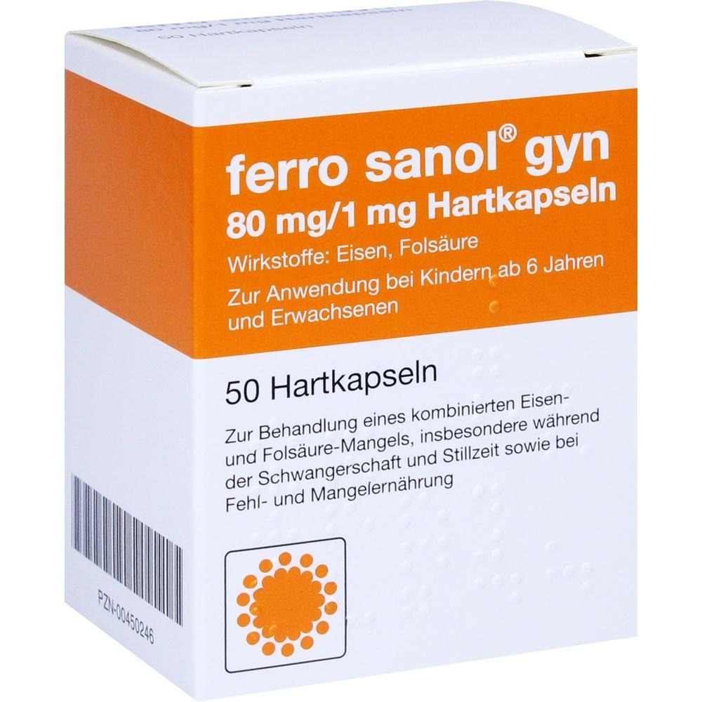Ferro Sanol gyn Hartkaps.m.msr.überz.Pel, 50 St.