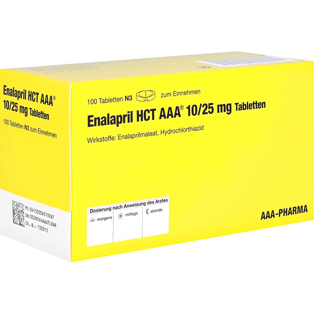 Enalapril HCT Aaa-pharma 10/25 mg Tablet, 100 St.