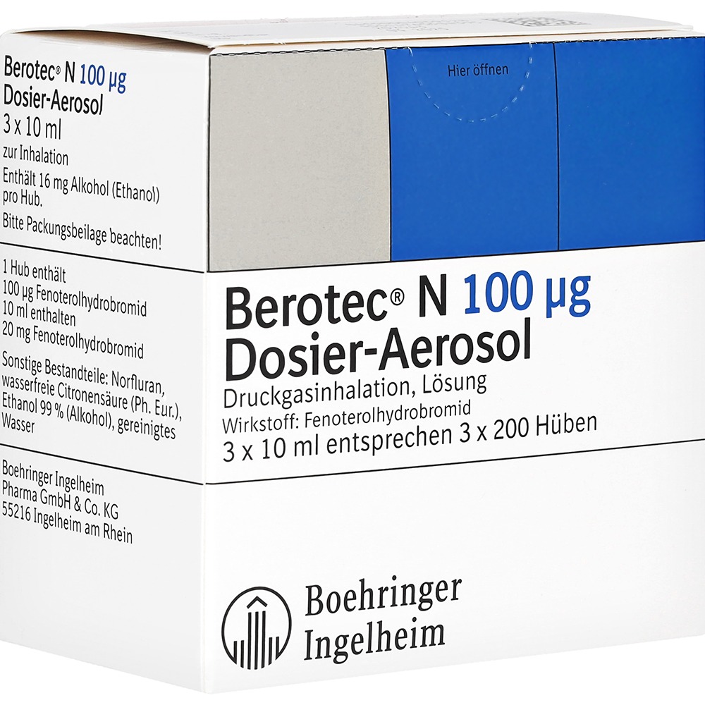 Berotec N 100 µg Dosieraerosol, 3 x 10 ml