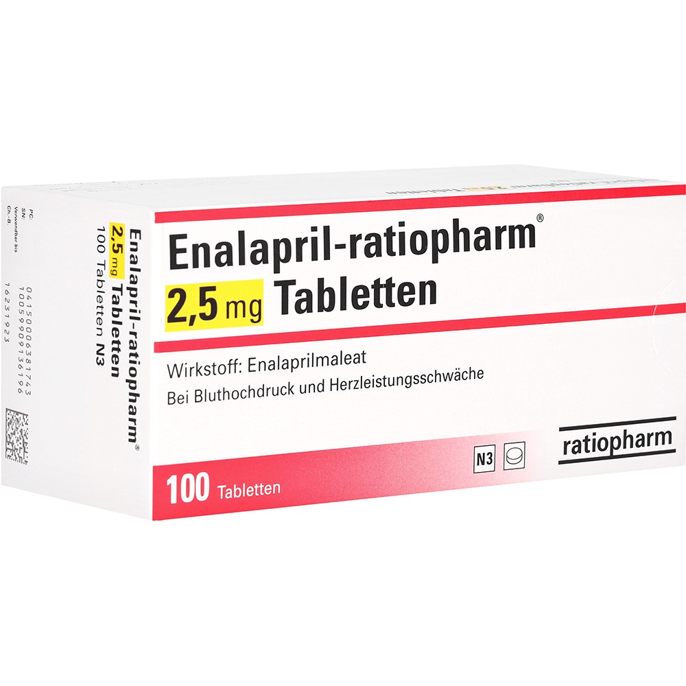 Enalapril-ratiopharm 2,5 mg Tabletten, 100 St.