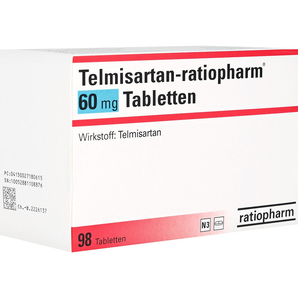 Telmisartan-ratiopharm 60 mg Tabletten, 98 St.