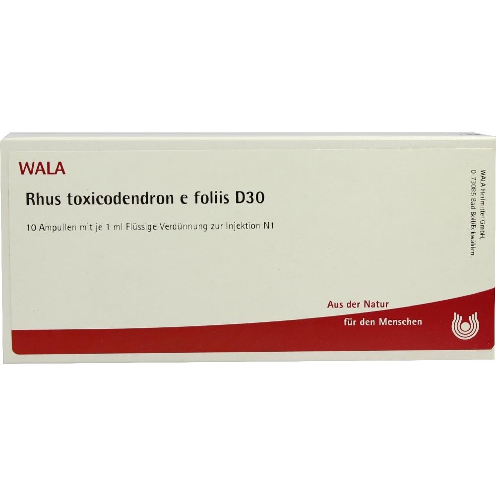 RHUS Toxicodendron E foliis D 30 Ampulle, 10 x 1 ml