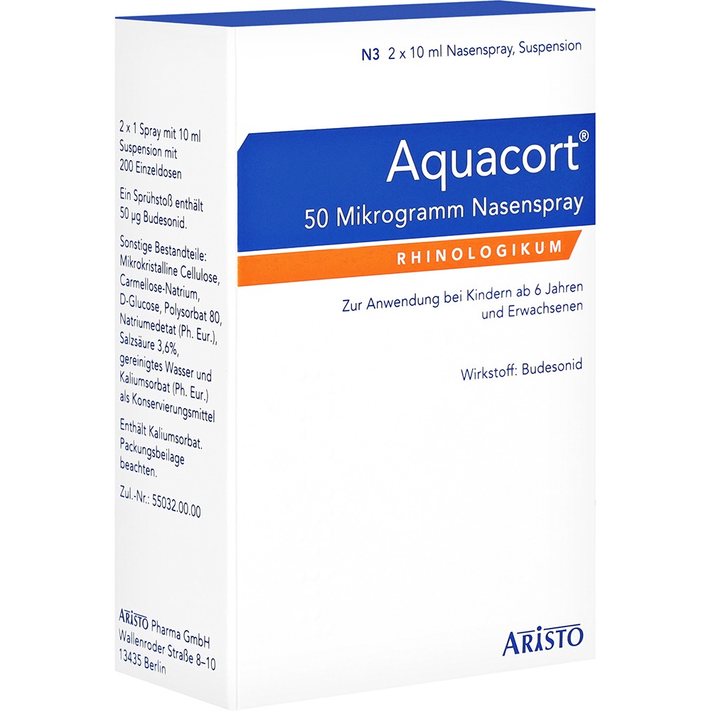 Aquacort 50 Mikrogramm Nasenspray 2x200, 2 x 10 ml