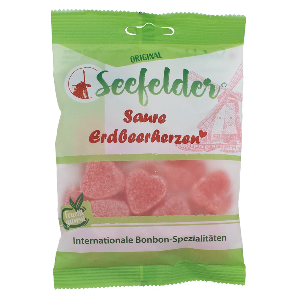 Seefelder Saure Erdbeerherzen KDA, 100 g