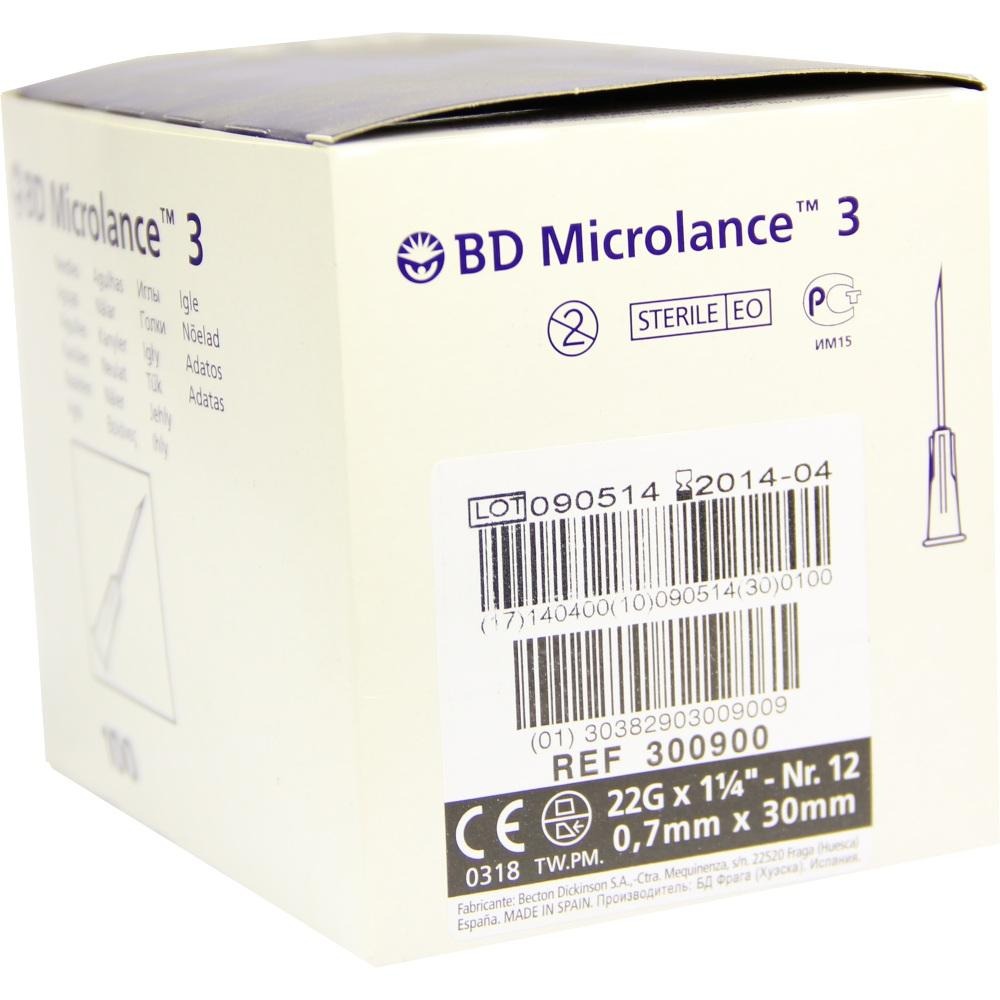 BD Microlance Kanüle 22 G 1 1/4 0,7x30 m, 100 St.