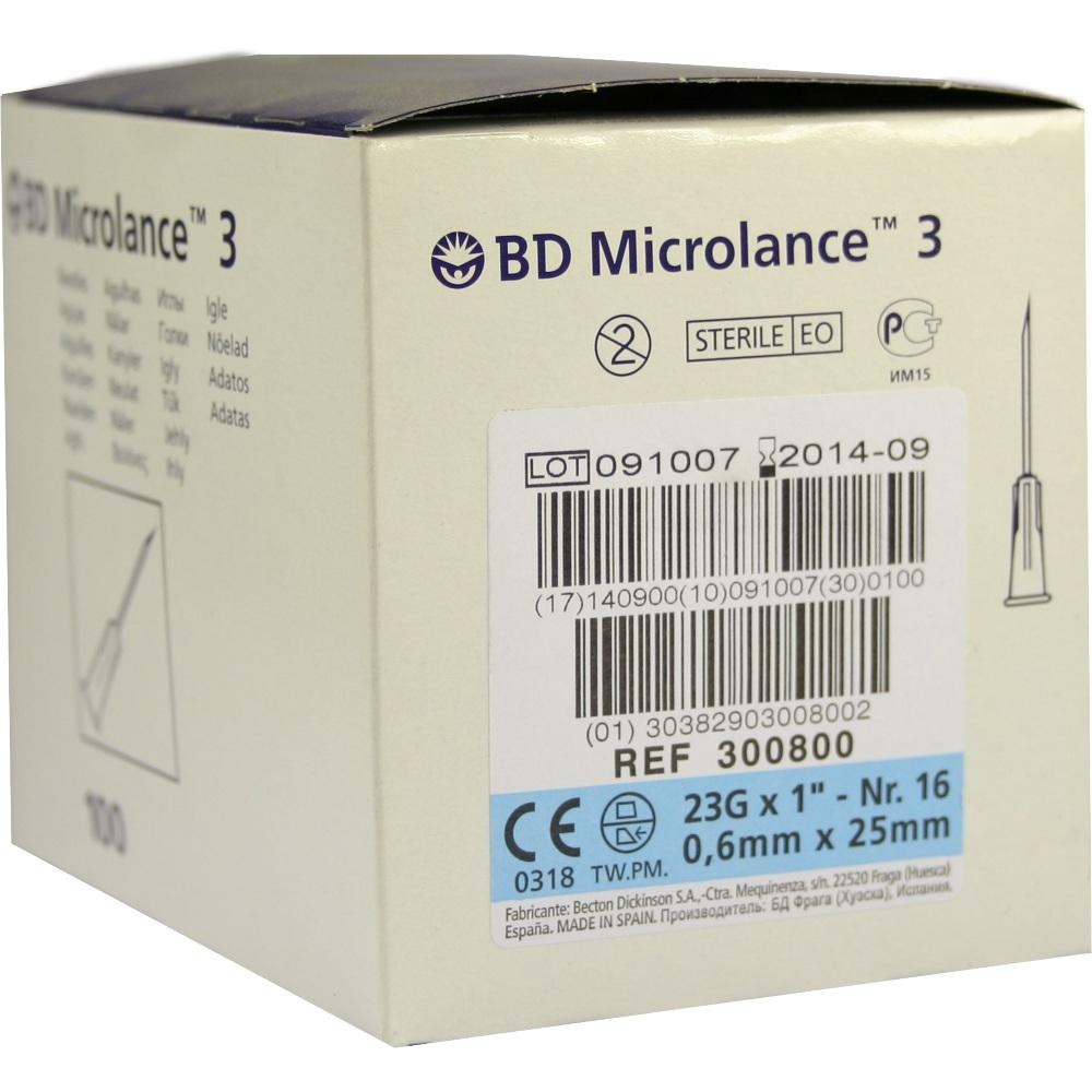 BD Microlance Kanüle 23 G 1 0,6x25 mm, 100 St.