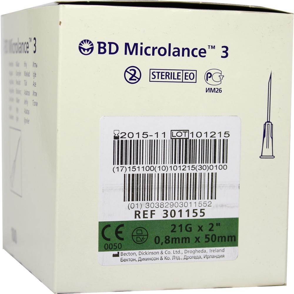 BD Microlance Kanüle 21 G 2 0,8x50 mm, 100 St.