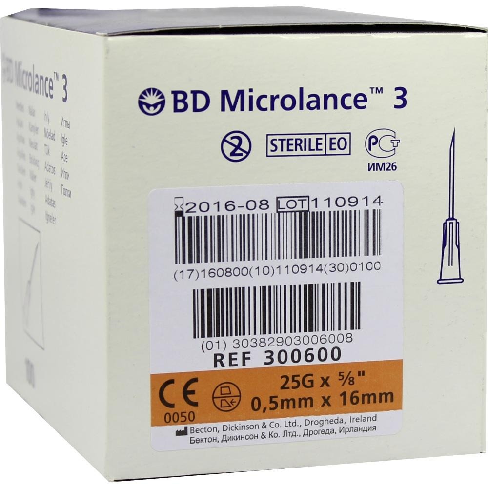 BD Microlance Kanüle 25 G 5/8 0,5x16 mm, 100 St.