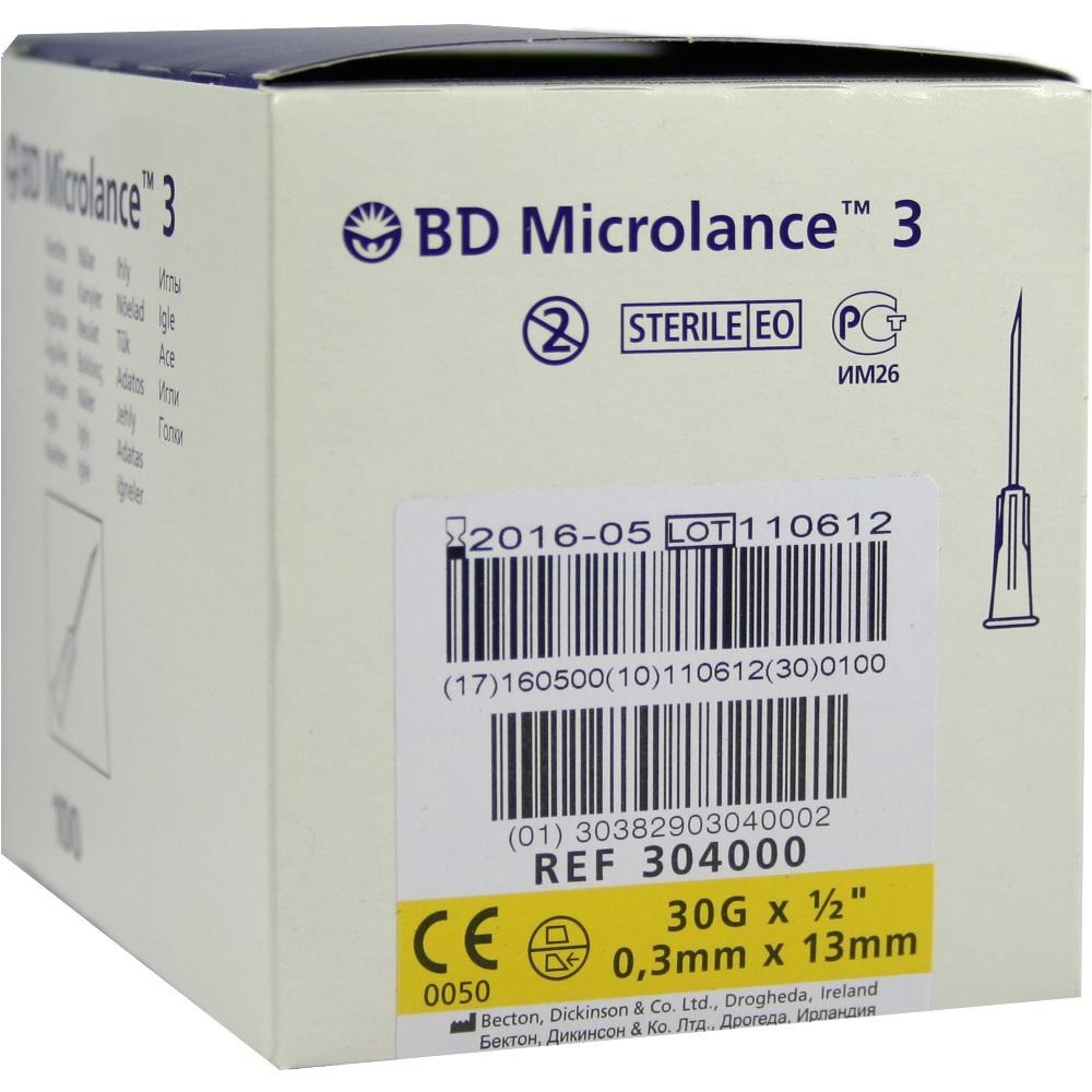 BD Microlance Kanüle 30 G 1/2 0,29x13 mm, 100 St.