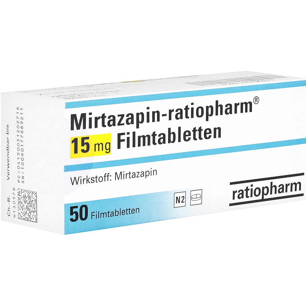 Mirtazapin-ratiopharm 15 mg Filmtablette, 50 St.
