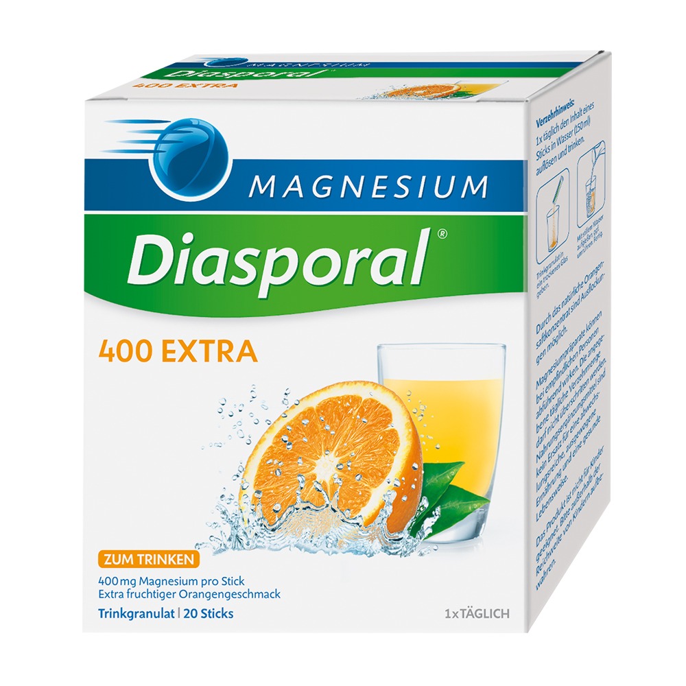 Magnesium Diasporal 400 Extra Trinkgranulat 315g PZN 03355608 50 sticks 
