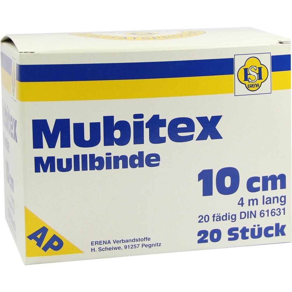 Mubitex Mullbinden 10 cm ohne Cello, 20 St.