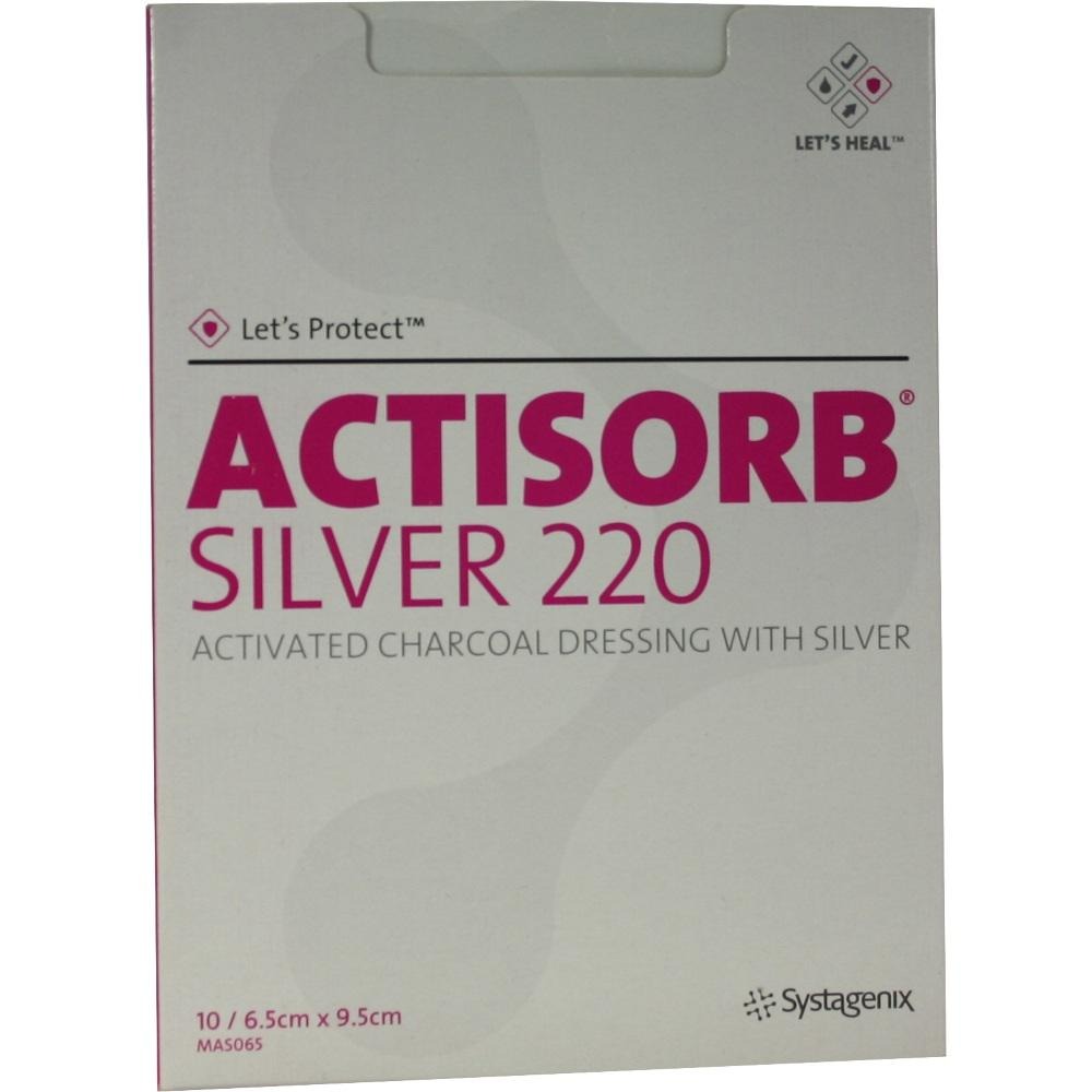 Actisorb 220 Silver 6,5x9,5 cm steril Ko, 10 St.