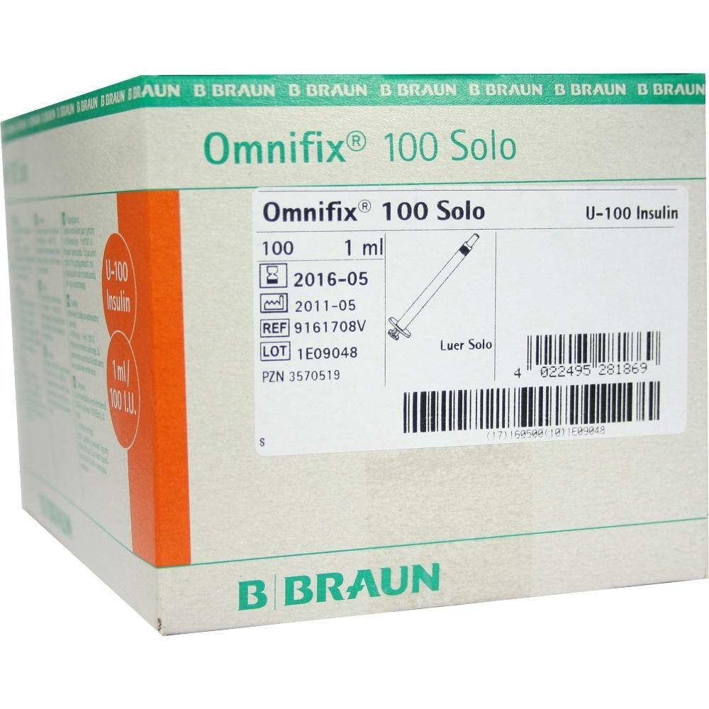 Omnifix Insulinspritzen 1 ml U100, 100 St.