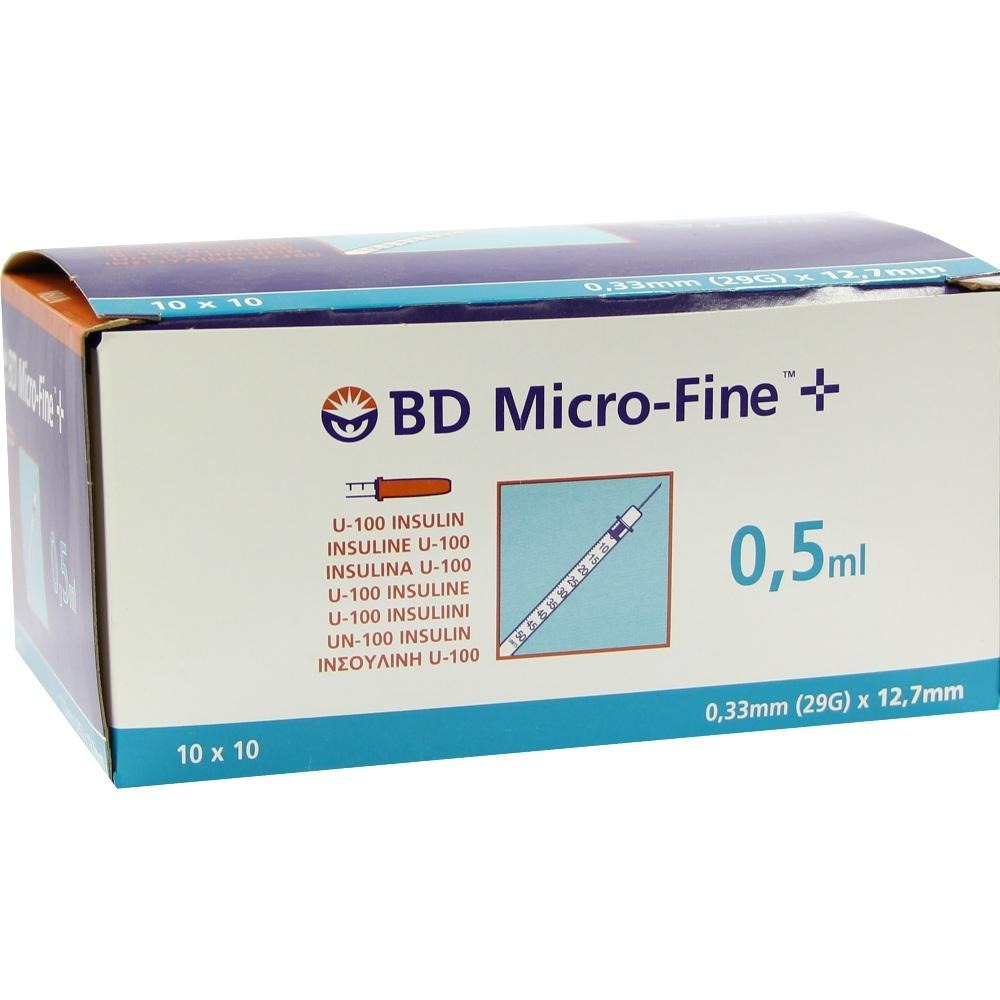 BD Micro-fine+ Insulinspritze 0,5 ml U100, 100 x 0,5 ml