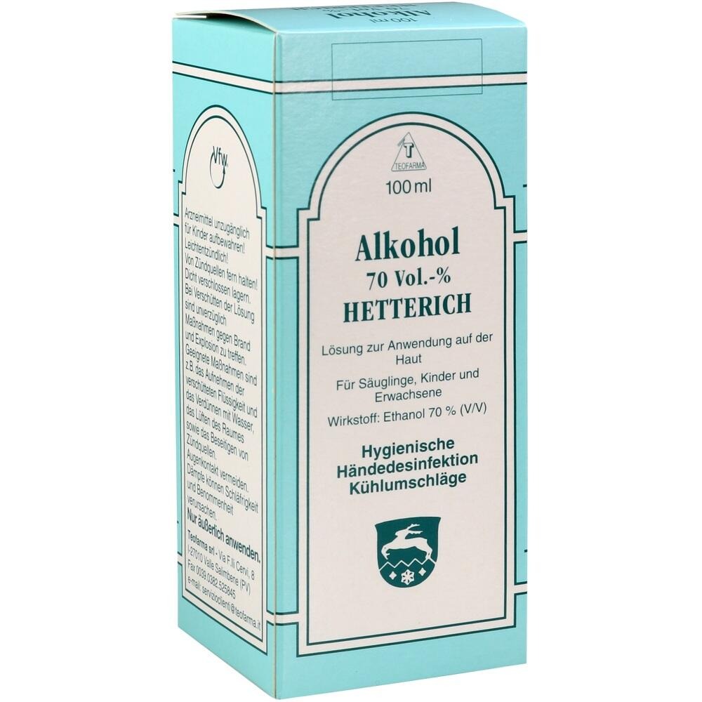 Alkohol 70 Vol. % Hetterich Flüssigkeit 100 ml - SHOP APOTHEKE