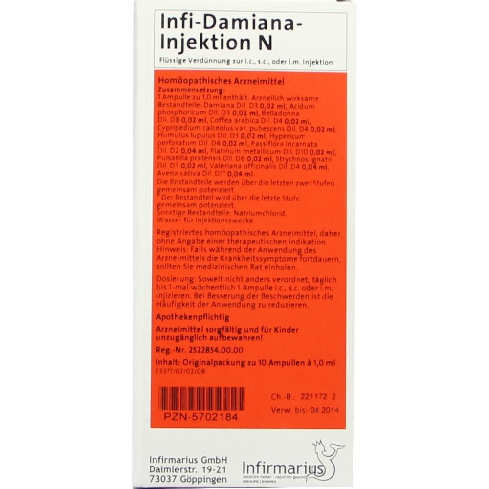 INFI Damiana Injektion N, 10 x 1 ml