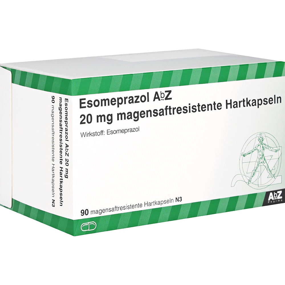 Esomeprazol AbZ 20 mg magensaftr.Hartkap, 90 St.