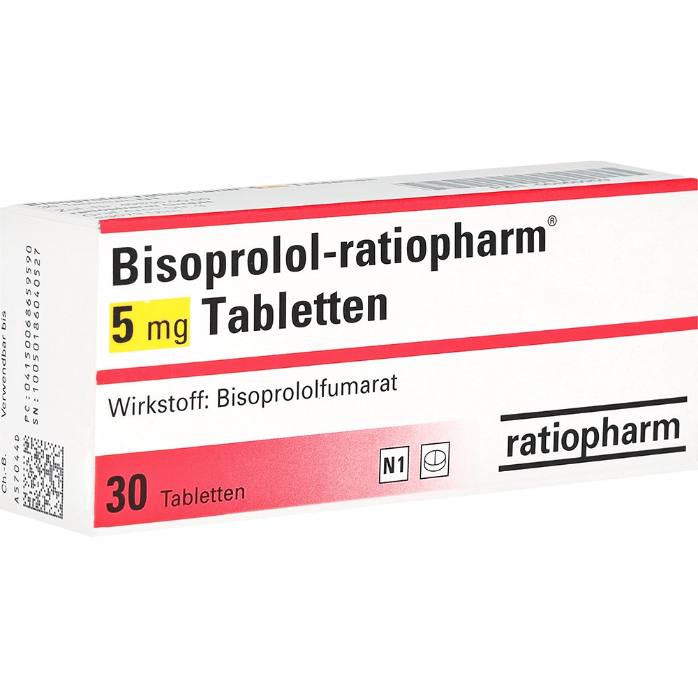 Bisoprolol-ratiopharm 5 mg Tabletten, 30 St.