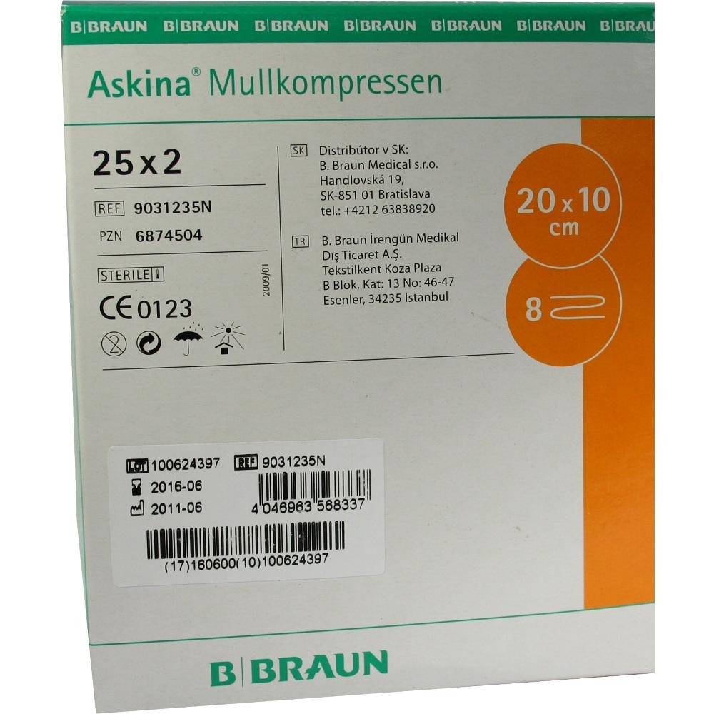 Askina Mullkompressen 10x20 cm steril, 25 x 2 St.