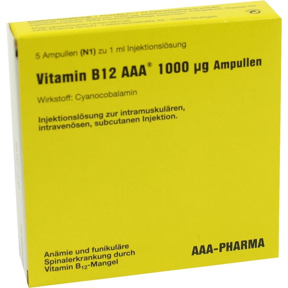 Vitamin B12 AAA 1000 µg Ampullen, 5 x 1 ml
