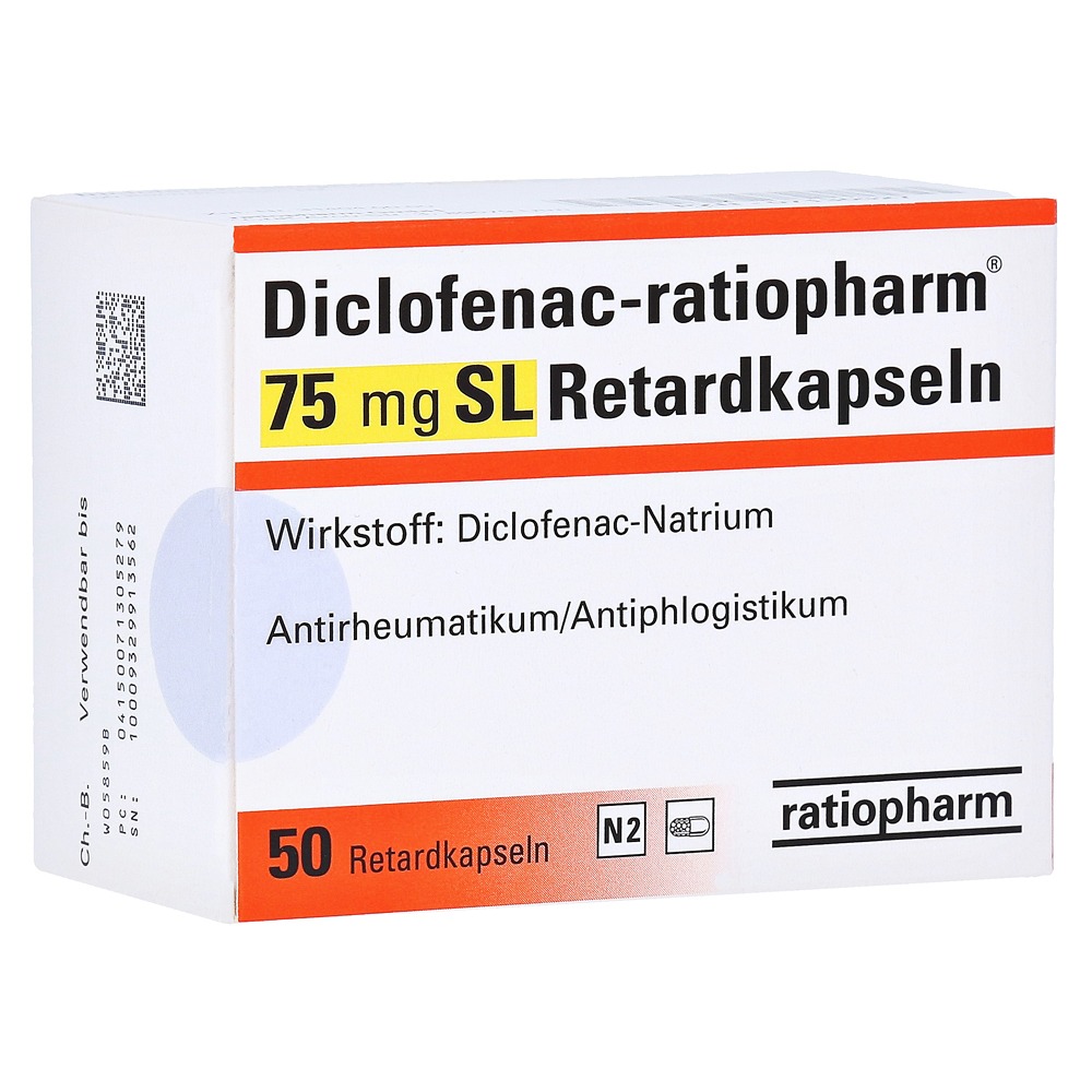 Diclofenac-ratiopharm 75 mg SL Retardkap, 50 St.