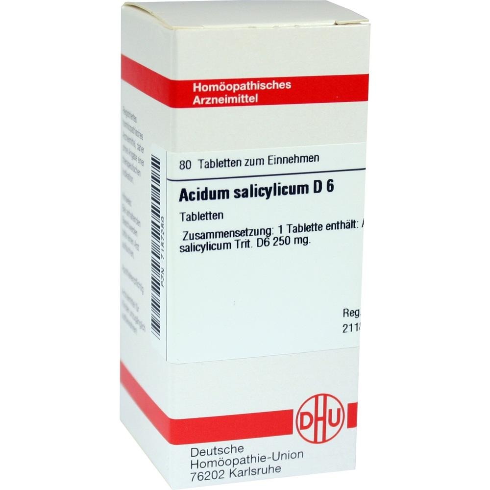 Acidum Salicylicum D 6 Tabletten, 80 St.