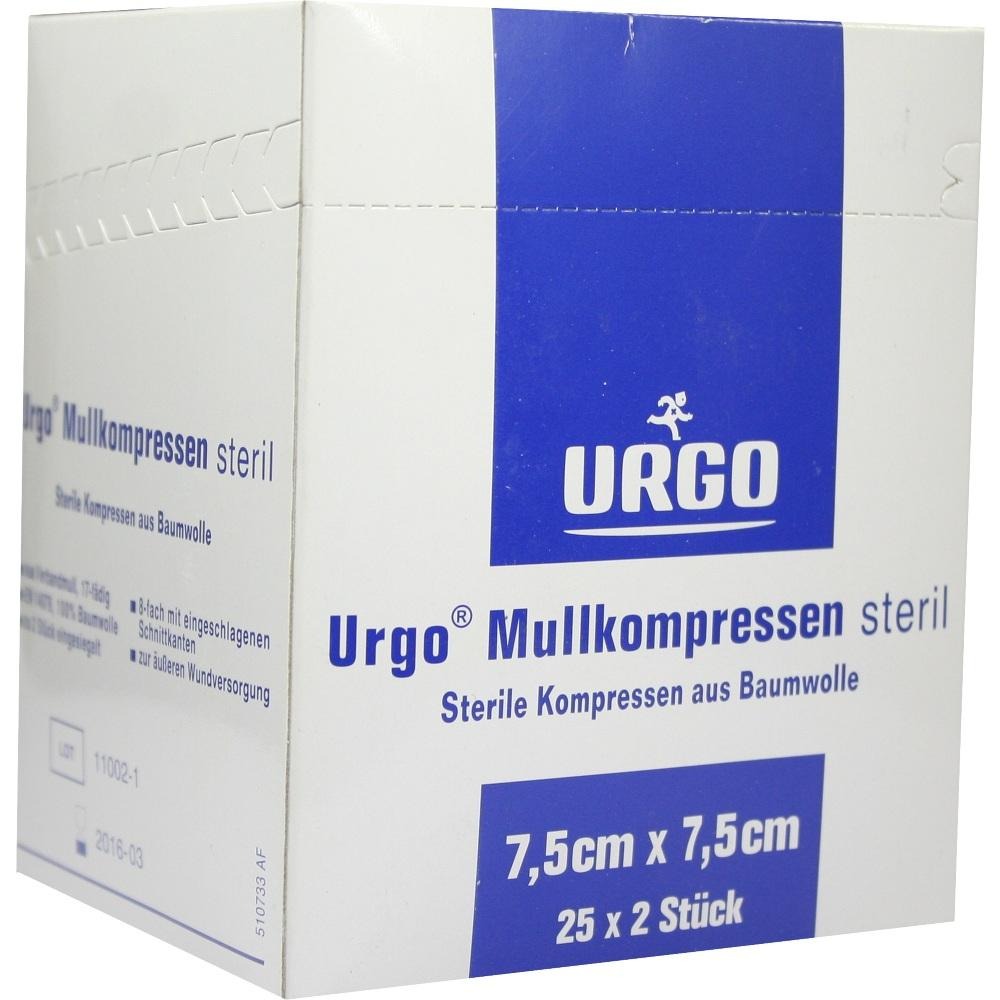 URGO Mullkompressen 7,5x7,5 cm steril, 25 x 2 St.