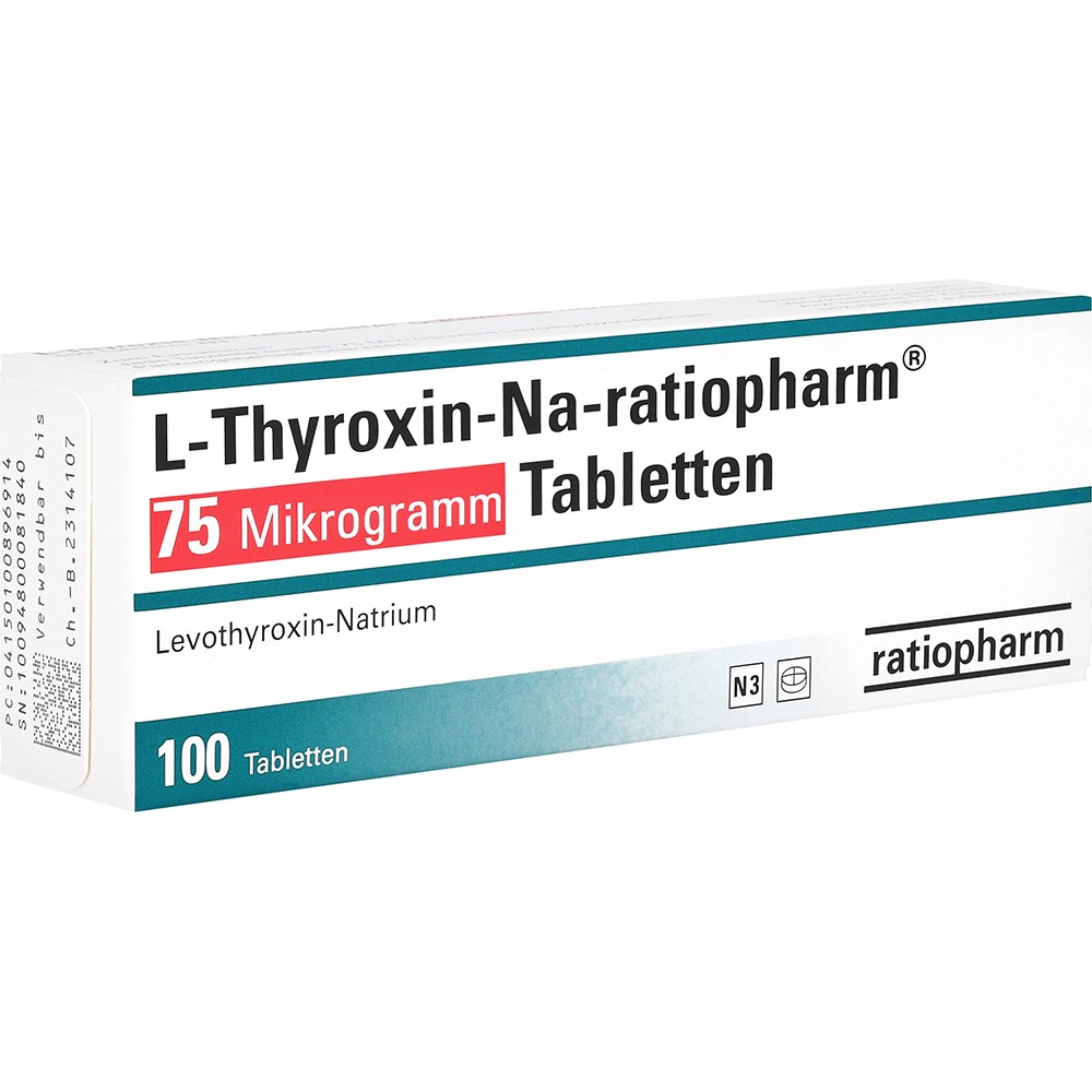 L-thyroxin-na-ratiopharm 75 Mikrogramm T, 100 St.