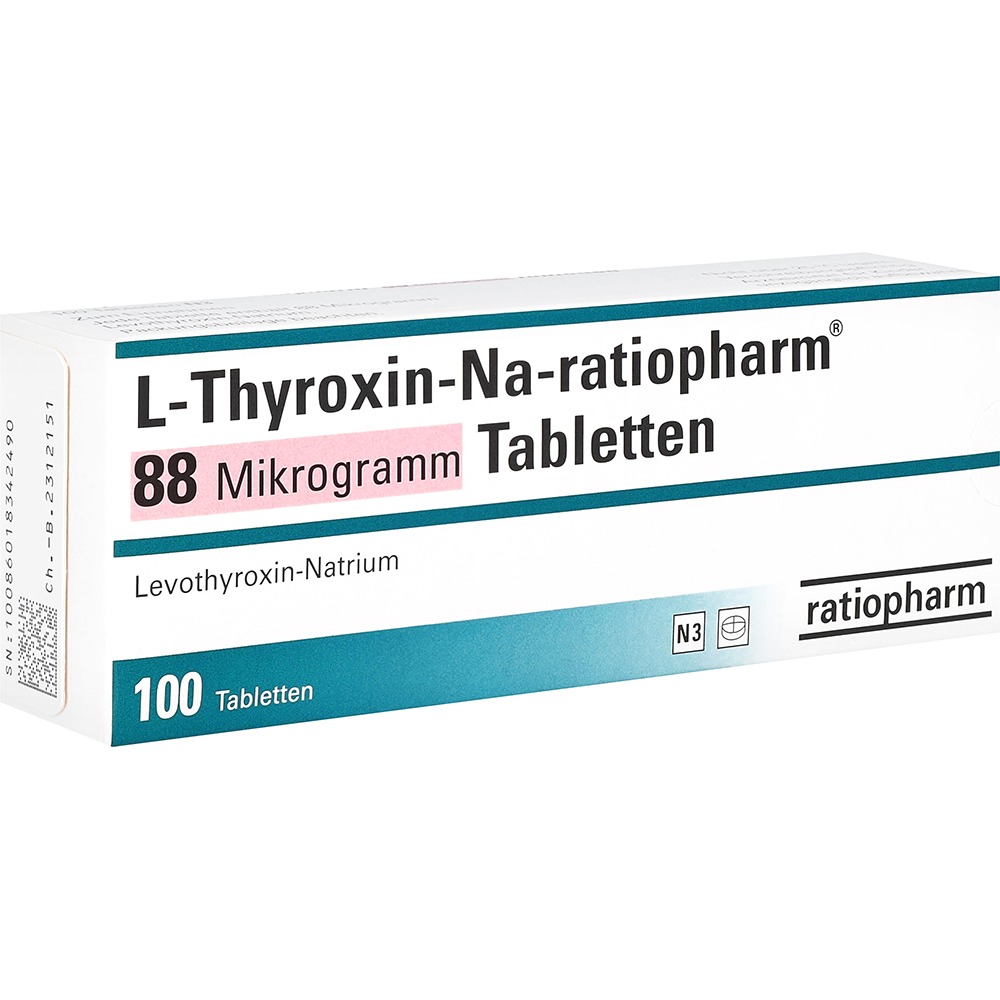 L-thyroxin-na-ratiopharm 88 Mikrogramm T, 100 St.