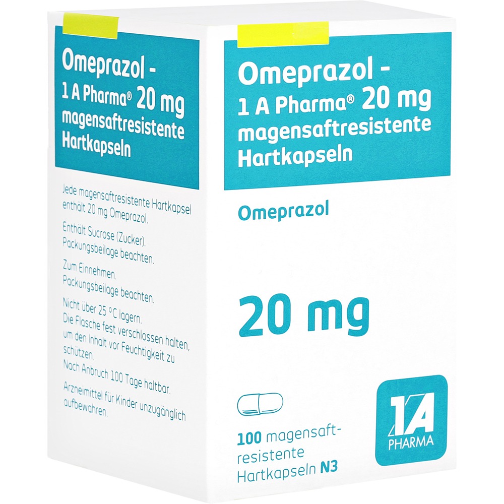 Omeprazol-1a Pharma 20 mg magensaftres.H, 100 St.
