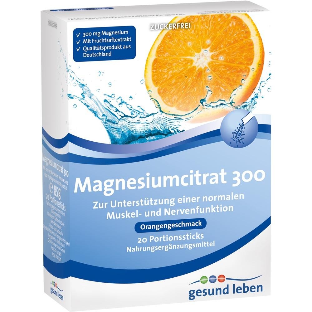 Gesund Leben Magnesiumcitrat 300 Portion, 20 St.