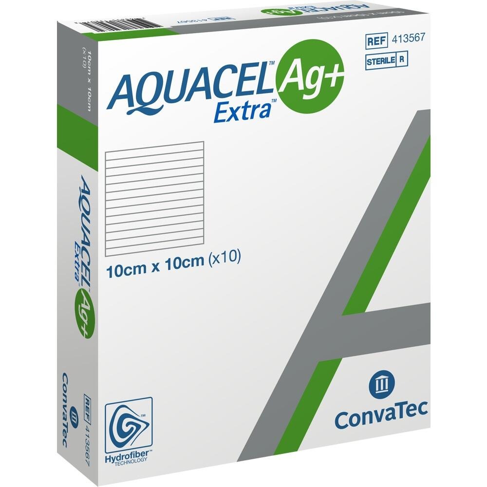 Aquacel Ag+ Extra 10x10 cm Kompressen, 10 St.