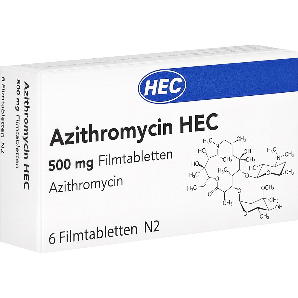Azithromycin HEC 500 mg Filmtabletten, 6 St.