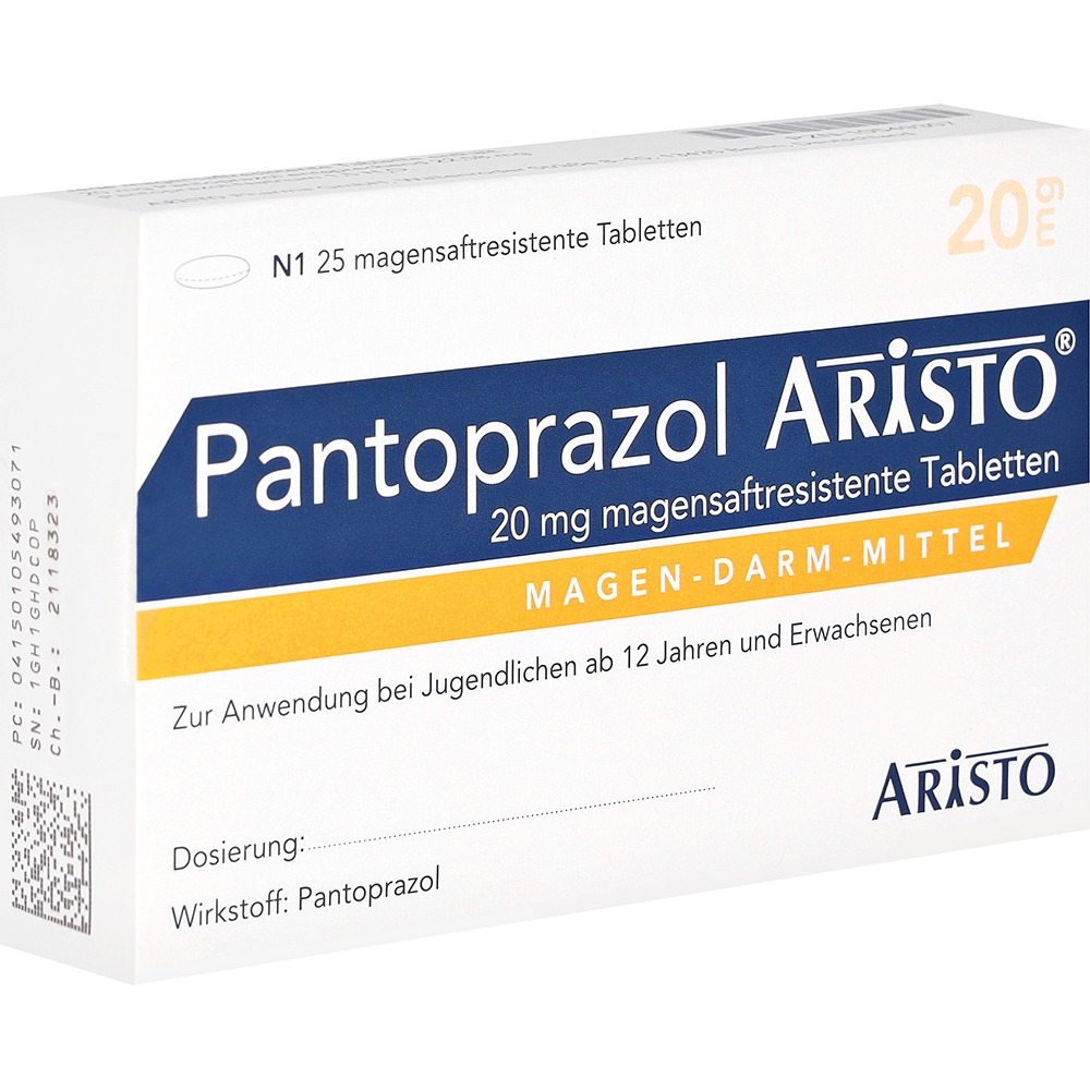 Pantoprazol Aristo 20 mg magensaftres.Ta, 25 St.