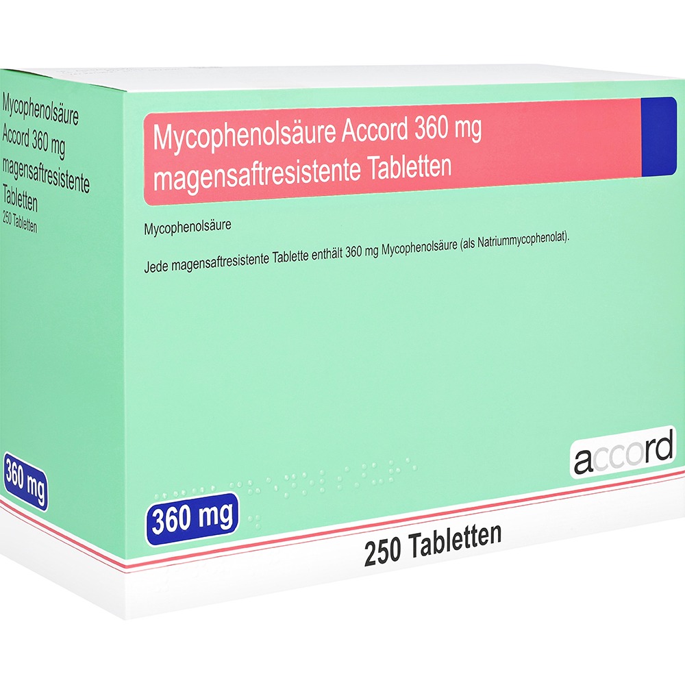 Mycophenolsäure Accord 360 mg magensaftr, 5 x 50 St.