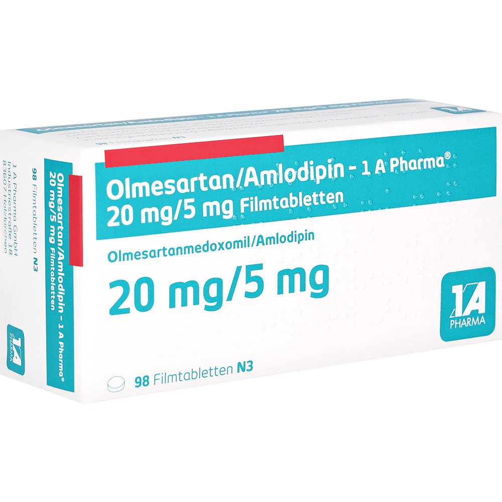 Olmesartan/amlodipin 1A Pharma 20 mg/5 m, 98 St.
