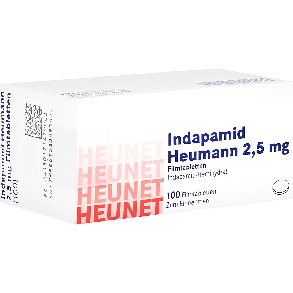 Indapamid Heumann 2,5 mg Filmtabletten H, 100 St.