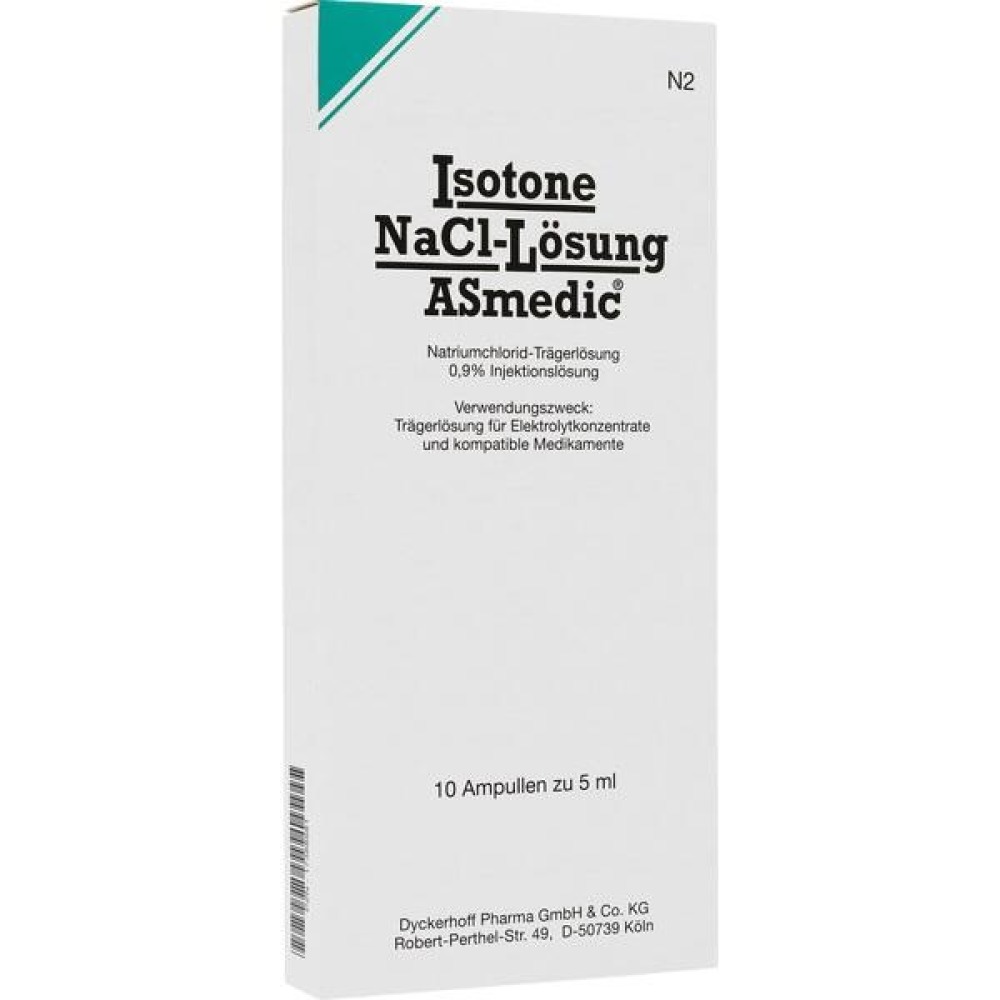 Isotone Nacl-lösung Asmedic Injektionsls, 10 x 5 ml