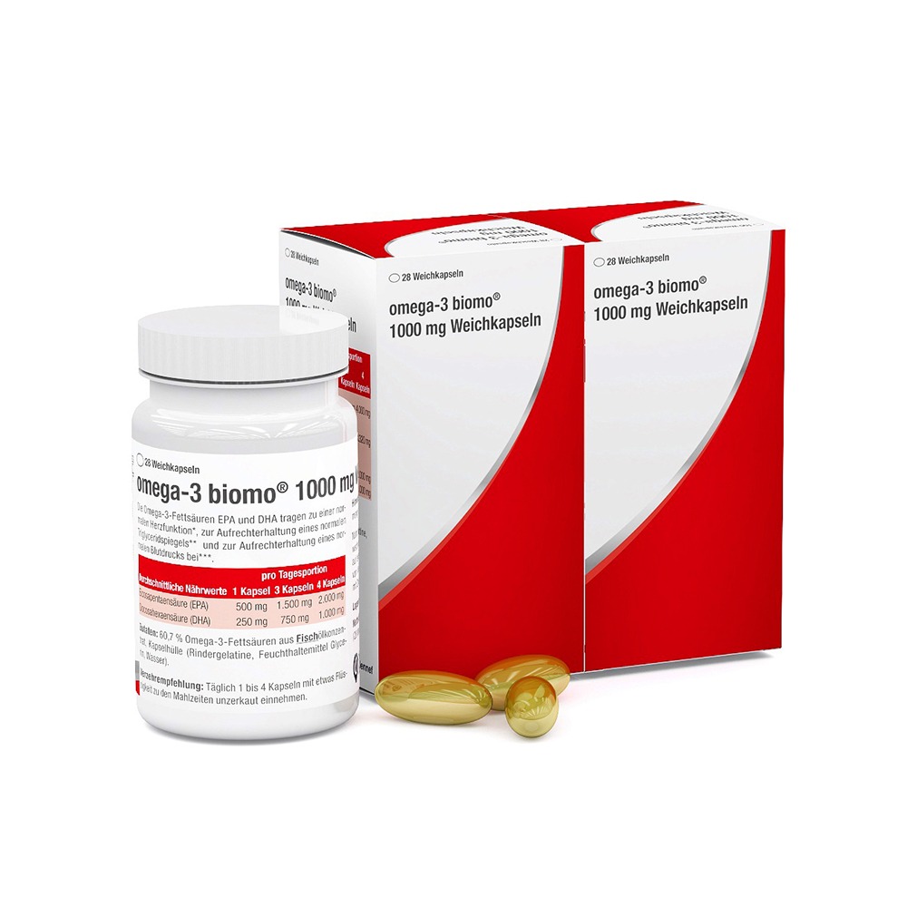 Omega-3 Biomo 1000 mg Weichkapseln, 56 St.