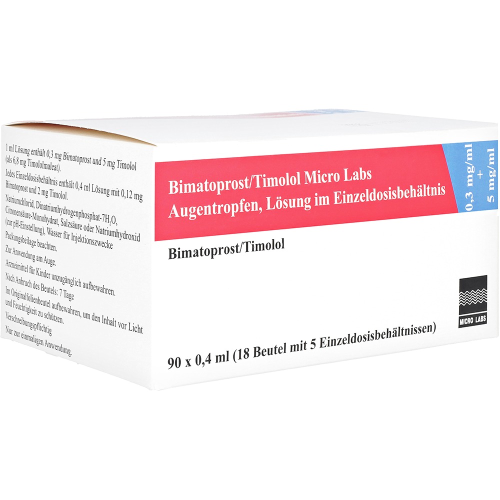 Bimatoprost/timolol Micro Labs 0,3+5 mg/, 90 x 0,4 ml