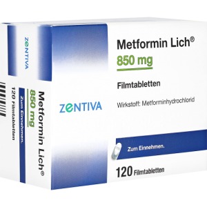 Abbildung: Metformin Lich 850 mg Filmtabletten, 120 St.