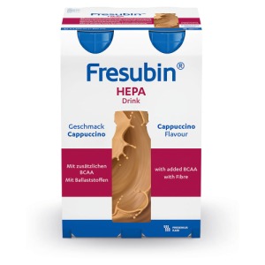Abbildung: Fresubin hepa Trinknahrung bei Lebererkrankungen Cappuccino, 4 x 200 ml