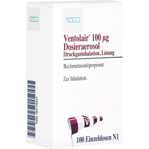 Abbildung: Ventolair 100 µg 100 Hub Dosieraerosol, 1 St.
