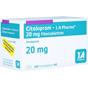 Abbildung: Citalopram-1a Pharma 20 mg Filmtabletten, 100 St.